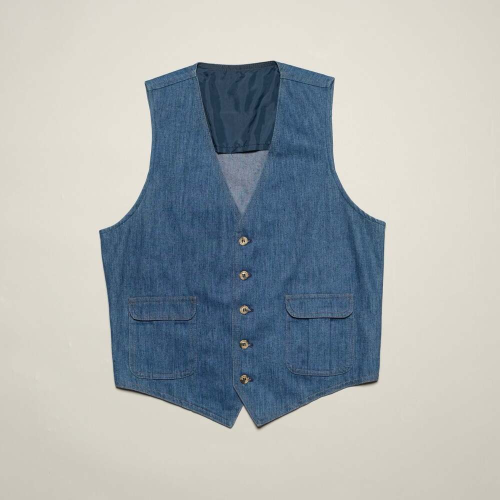 Vintage 70’s Lee Blue Denim Button-Front Western Vest